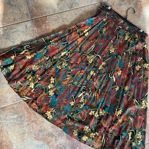 Jewel Tone Floral Swing vintage 80’s Skirt